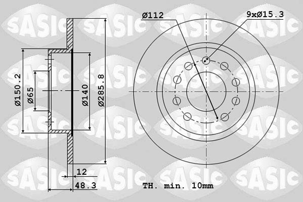 Диск тормозной SASIC 6106028