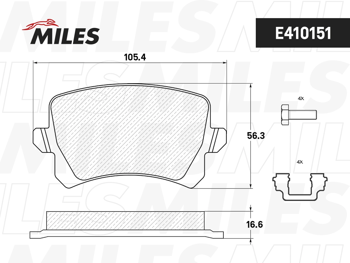 Колодки тормозные MILES E410151