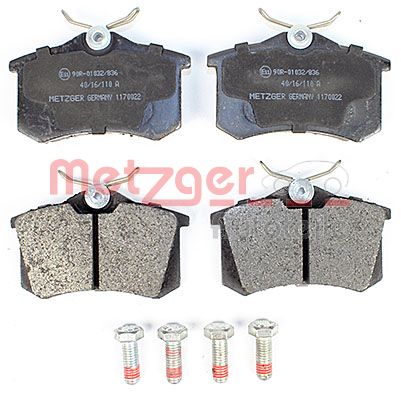 Колодки тормозные дисковые METZGER 1170022
