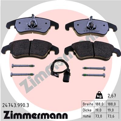 Колодки тормозные дисковые ZIMMERMANN 24743.990.3