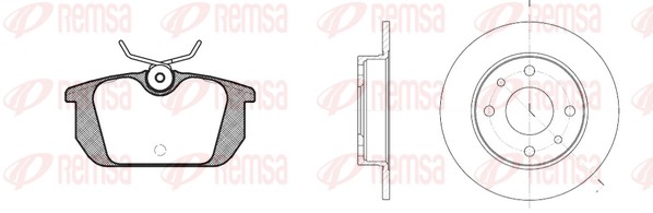Комплект тормозов дисковый тормозной механизм REMSA 8231.00