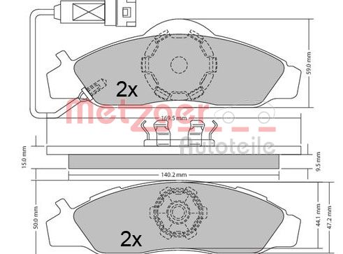 Колодки тормозные дисковые METZGER 1170667