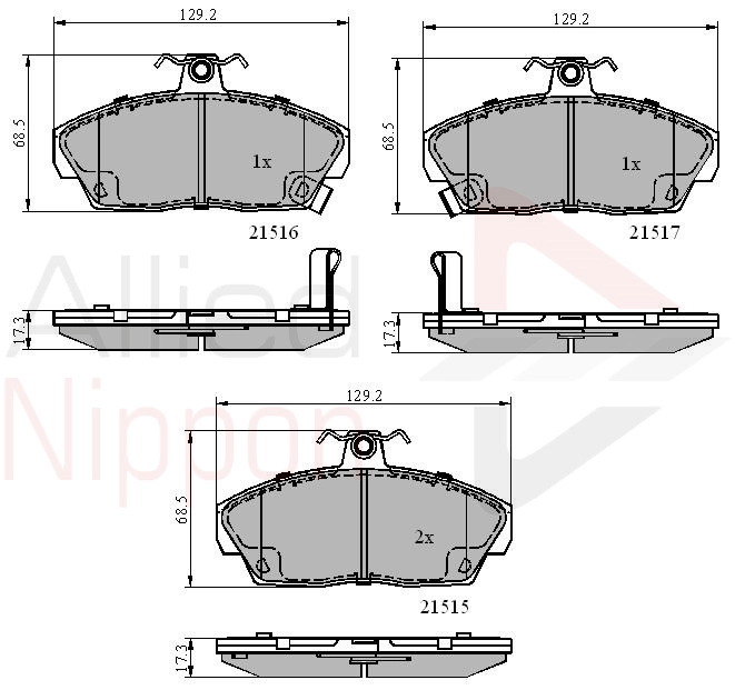Колодки тормозные дисковые комплект ALLIED NIPPON ADB3232