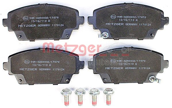 Колодки тормозные дисковые METZGER 1170124