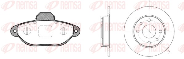 Комплект тормозов дисковый тормозной механизм REMSA 8414.00