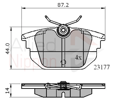 Колодки тормозные дисковые ALLIED NIPPON ADB01012