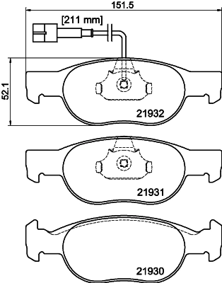 Колодки тормозные дисковые HELLA/BEHR/PAGID 8DB355007921