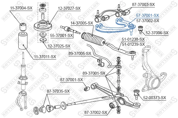 Рычаг подвески STELLOX 57-37001-SX
