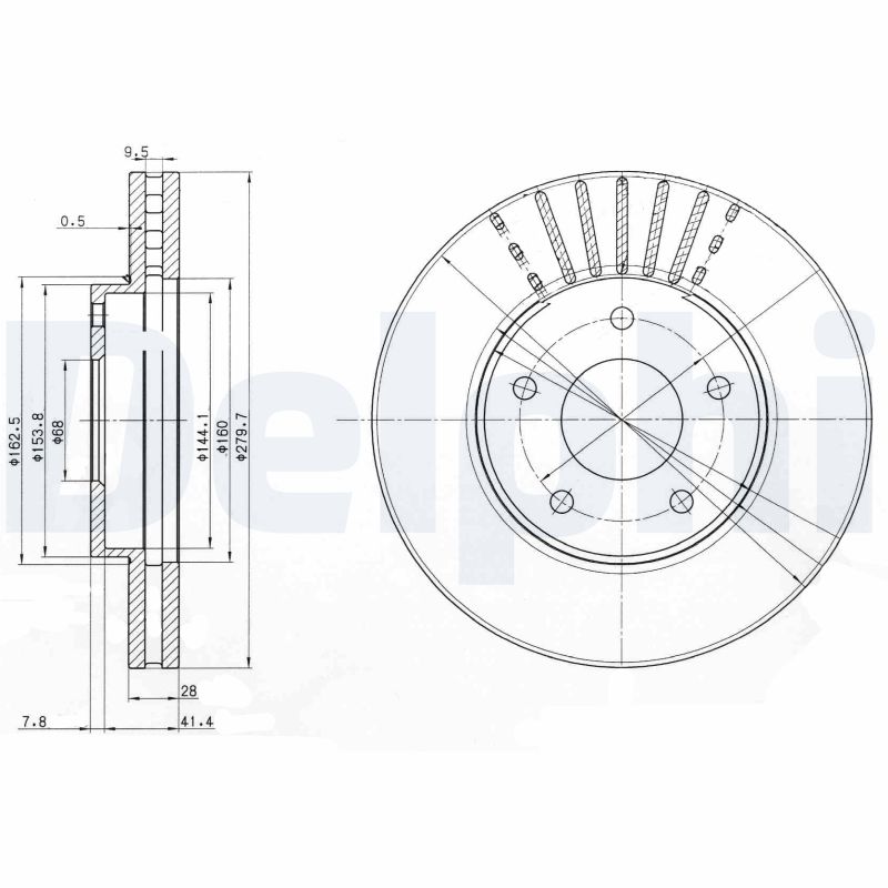 Диск тормозной DELPHI BG3816