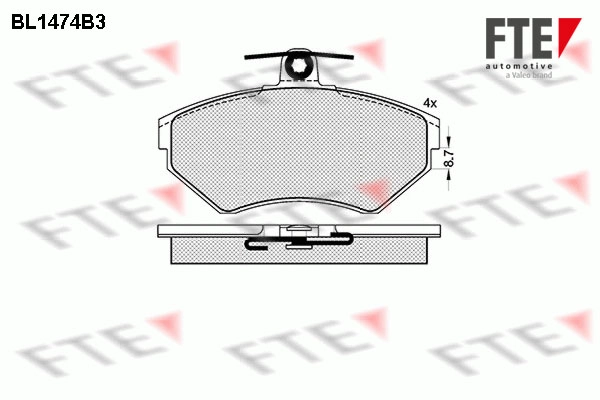 Колодки тормозные дисковые FTE BL1474B3