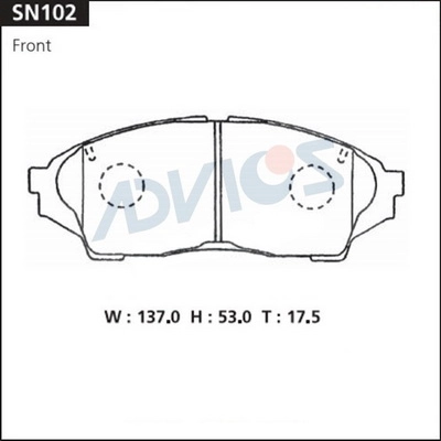Колодки тормозные ADVICS SN102