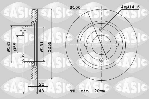 Диск тормозной SASIC 6106060