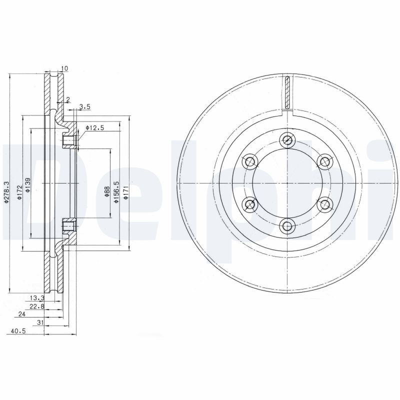Диск тормозной DELPHI BG3523