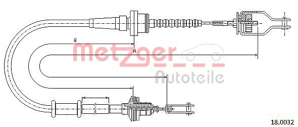 Трос управление сцеплением METZGER 18.0032