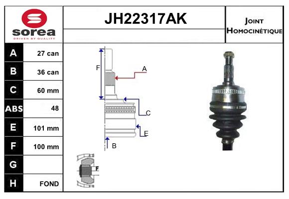 Шрус SNRA JH22317AK