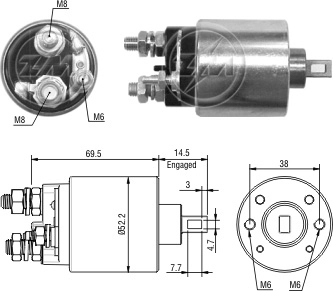 Реле втягивающее ZM ZM2-484