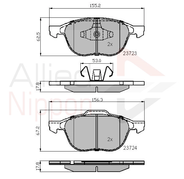 Колодки тормозные дисковые ALLIED NIPPON ADB01323