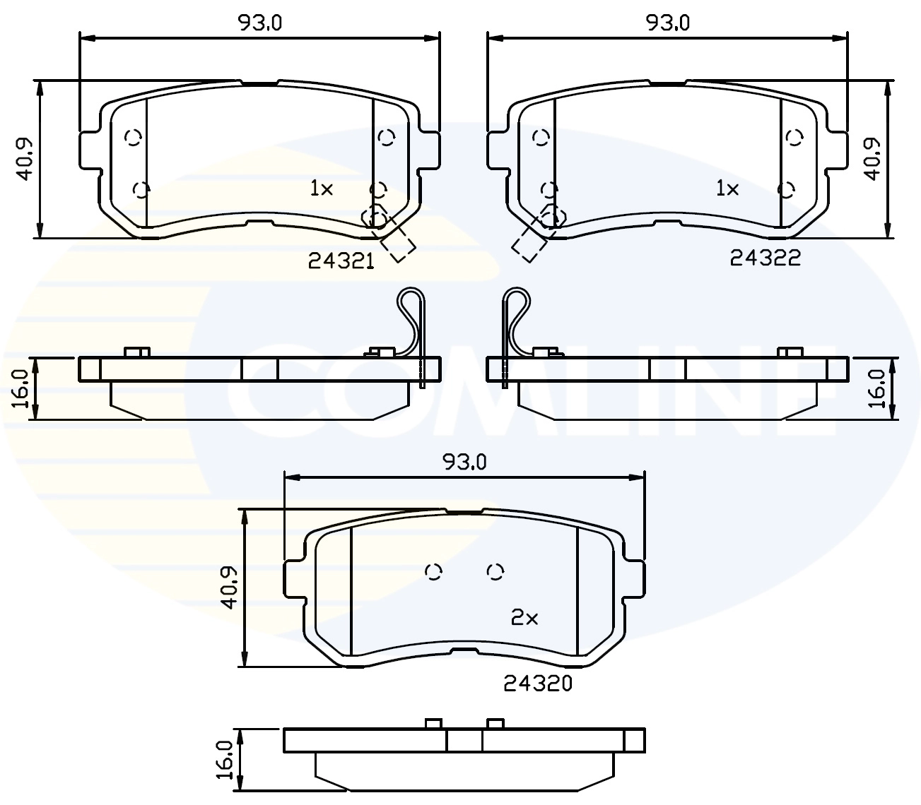 Тормозные колодки зад. hyundai accent/kia rio ii/s COMLINE CBP32016