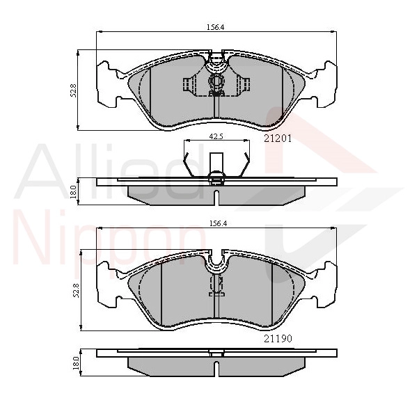 Колодки тормозные дисковые ALLIED NIPPON ADB0150