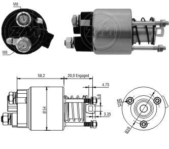 Реле втягивающее ZM ZM1-397