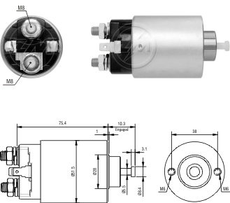Реле втягивающее ZM ZM6-698