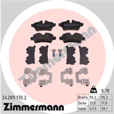 Колодки тормозные дисковые ZIMMERMANN 242891702