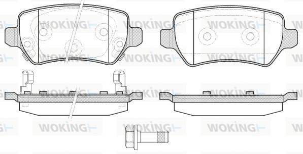 Комплект тормозных колодок дисковый тормоз WOKING P857322