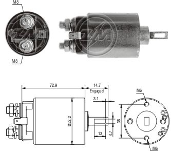 Реле втягивающее ZM ZM784