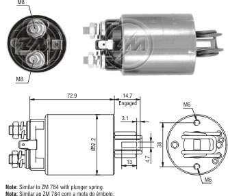 Реле втягивающее ZM ZM1-784