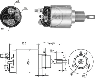 Реле втягивающее ZM ZM3-973