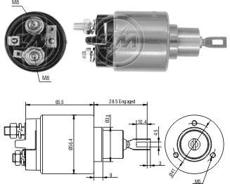 Реле втягивающее ZM ZM1-573