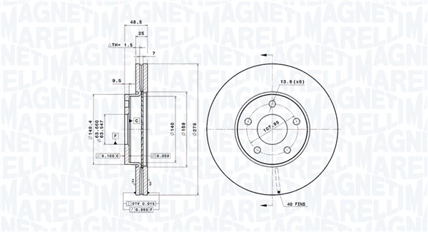 Диск тормозной MAGNETI MARELLI 360406005401