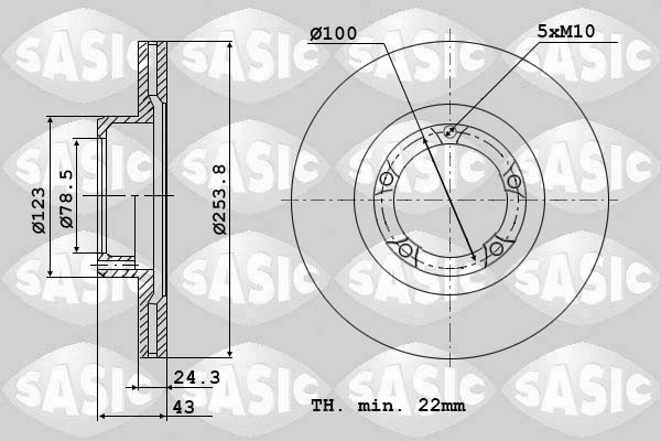 Диск тормозной SASIC 9004820J