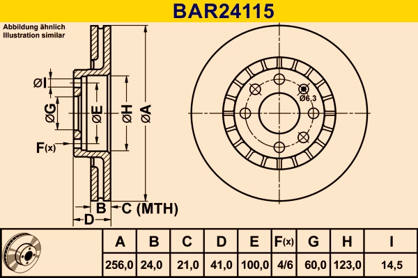 Диск тормозной BARUM BAR24115