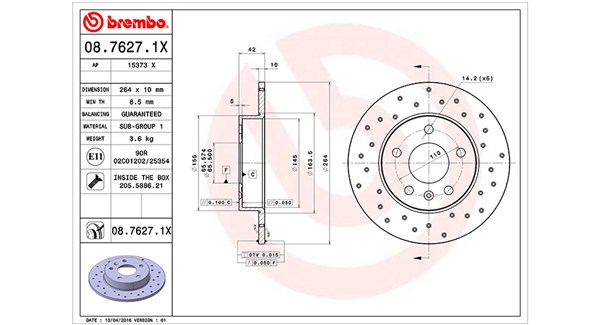 Тормоз.диски chevrolet opel MAGNETI MARELLI 360406039002