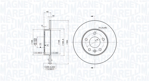 Тормоз.диски opel astra g MAGNETI MARELLI 360406039001