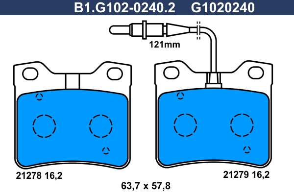 Колодки тормозные GALFER B1G10202402