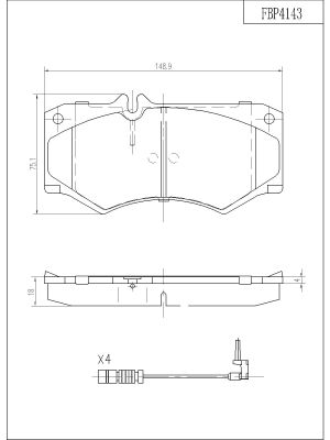 Колодки тормозные дисковые FI.BA FBP4143