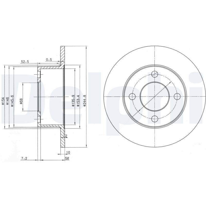 Диск тормозной DELPHI BG2747