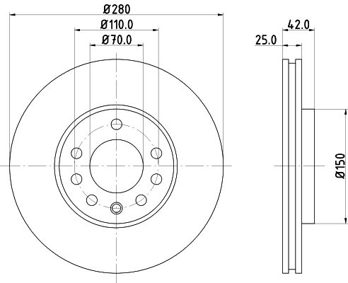 Диск тормозной HELLA/BEHR/PAGID 8DD355106071
