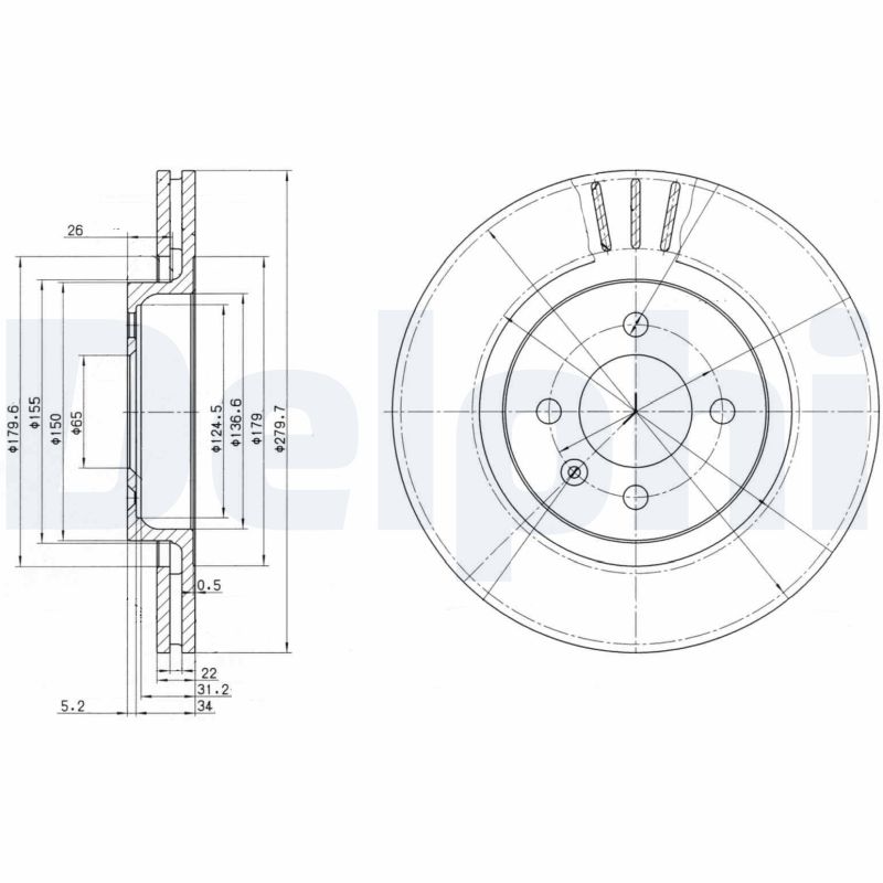 Диск тормозной DELPHI BG2712