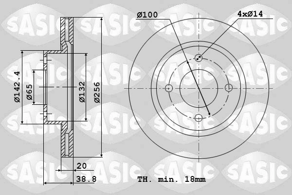 Диск тормозной SASIC 9004432J