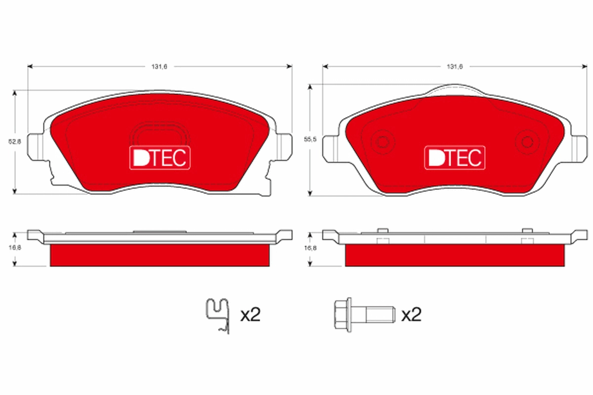 Комплект тормозных колодок дисковый тормоз dtec cotec