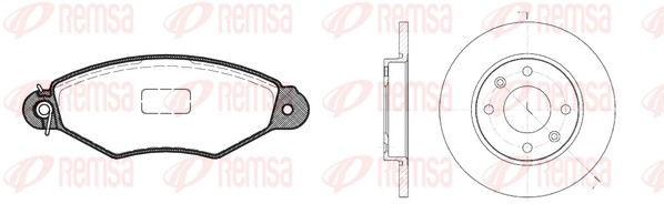 Комплект тормозов дисковый тормозной механизм REMSA 8643.00