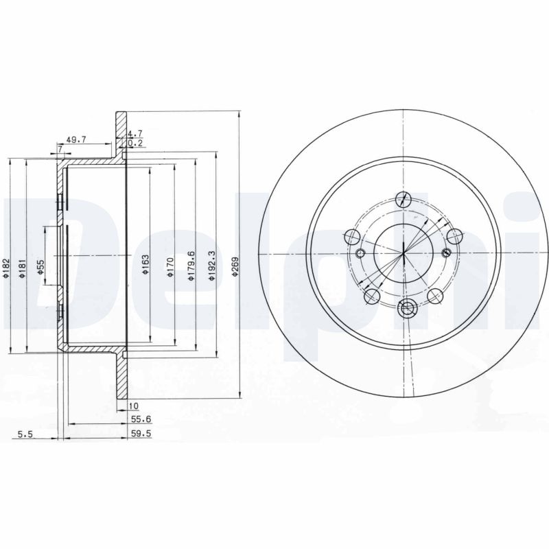 Диск тормозной DELPHI BG3583