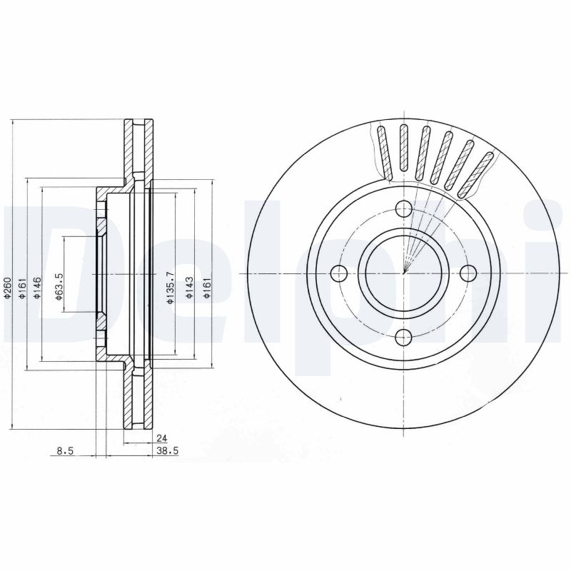 Диск тормозной DELPHI BG2699
