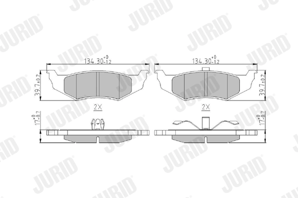 Комплект тормозных колодок дисковый тормоз JURID 573069J