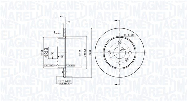 Тормоз.диски opel astra g MAGNETI MARELLI 360406038901