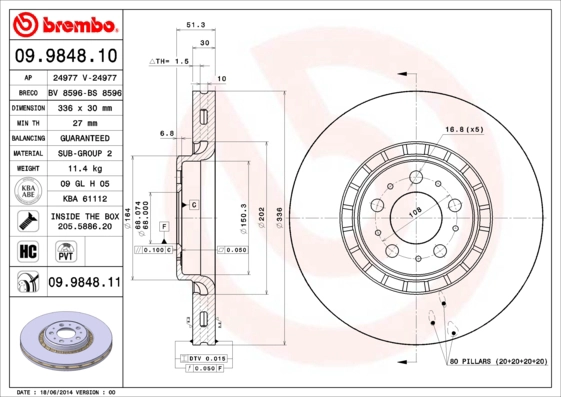 Диск тормозной BRECO BS 8596