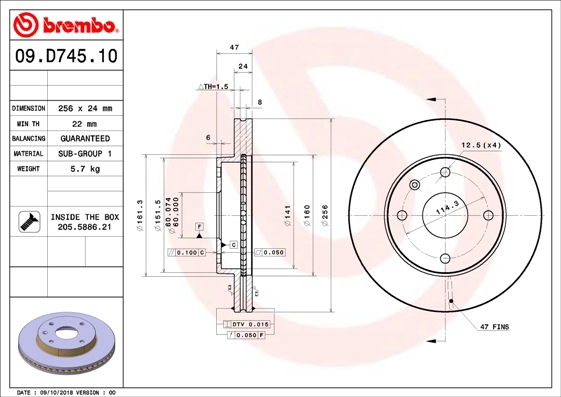 Disc BREMBO 09.D745.10